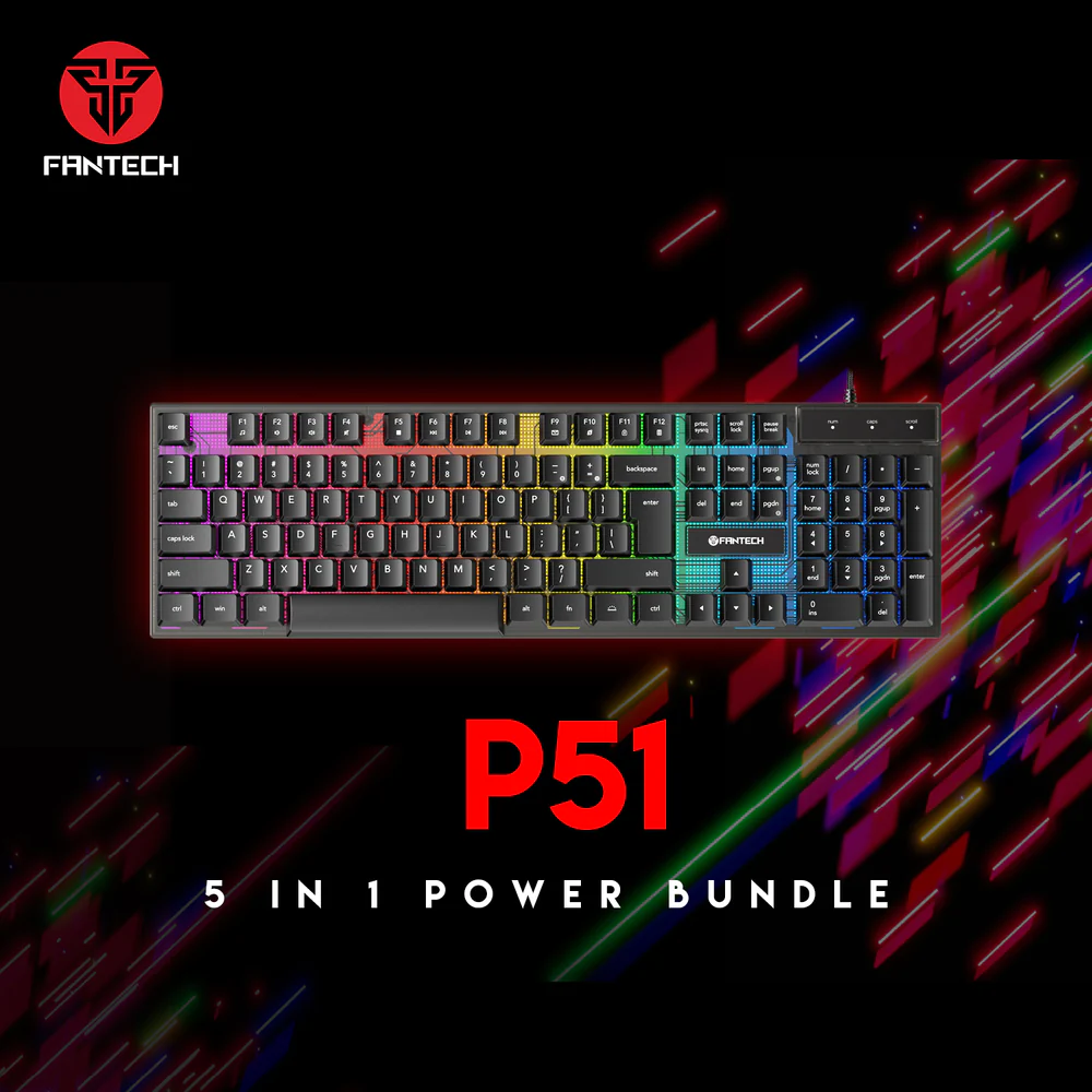 FANTECH P51 Power Bundle Gaming Keyboard and Mouse Combo FANTECH P51 Power Bundle Gaming Keyboard and Mouse Combo